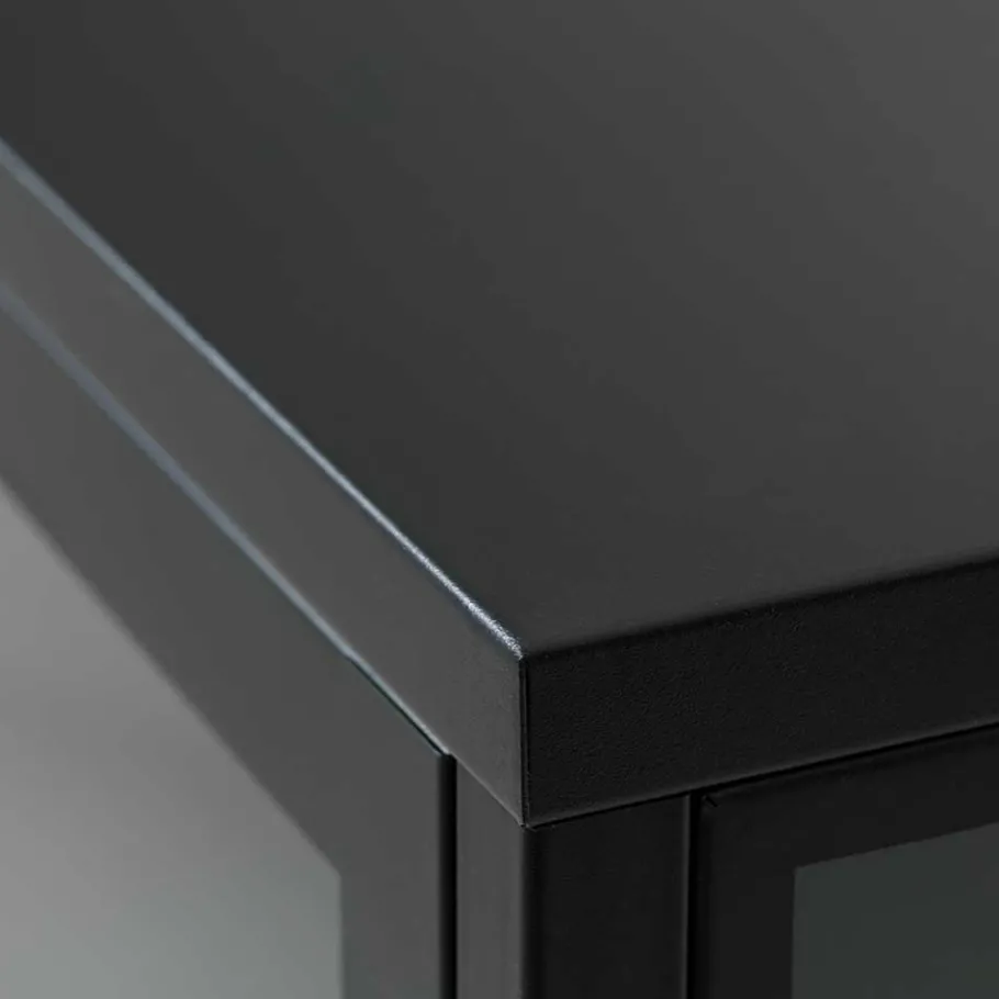 Discount Wohnen Industrial Vitrine aus Metall in Schwarz - Sitra