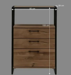 Online Wohnen Industrial-Design-Highboard mit Ablage - Ingbo