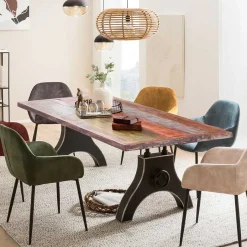 Online Wohnen Industrialtisch mit Shabby Chic Altholz - Mutano