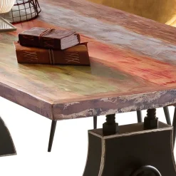 Online Wohnen Industrialtisch mit Shabby Chic Altholz - Mutano