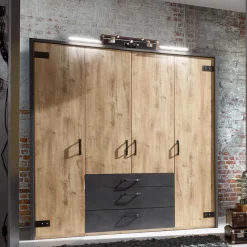 Clearance Wohnen Industry Kleiderschrank mit 200 cm Breite - Bram