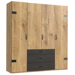 Clearance Wohnen Industry Kleiderschrank mit 200 cm Breite - Bram