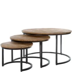 Discount Wohnen Industry 3-Satz-Tisch in Rund - Minia (dreiteilig)