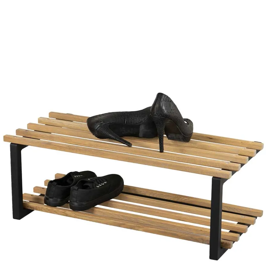 Online Wohnen Industry Schuhregal in Schwarz & Natur - Zoccos