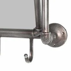 Clearance Wohnen Industry Spiegel mit Rahmen aus Stahlrohren Manicos & 5 Haken