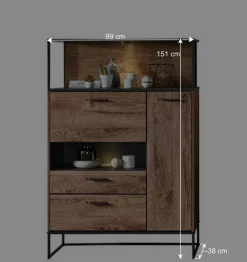 New Wohnen Industry TV Board & Highboard Set - Xindus (zweiteilig)