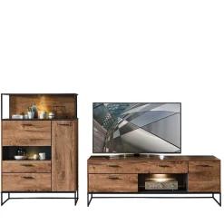 New Wohnen Industry TV Board & Highboard Set - Xindus (zweiteilig)
