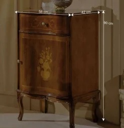 Discount Wohnen Italienische Kleinkommode im Barockstil Venerdina in Nussbaum Braun