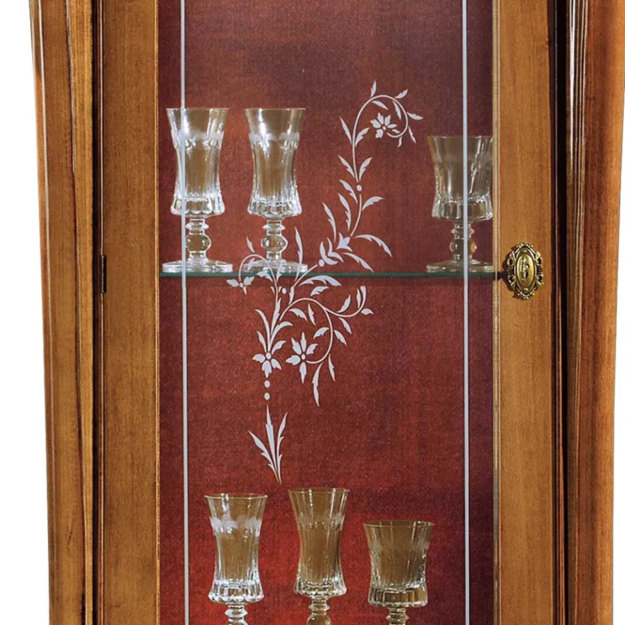 Online Wohnen Italienische Vitrine in Nussbaum & Gold & Rot - Carlenna I