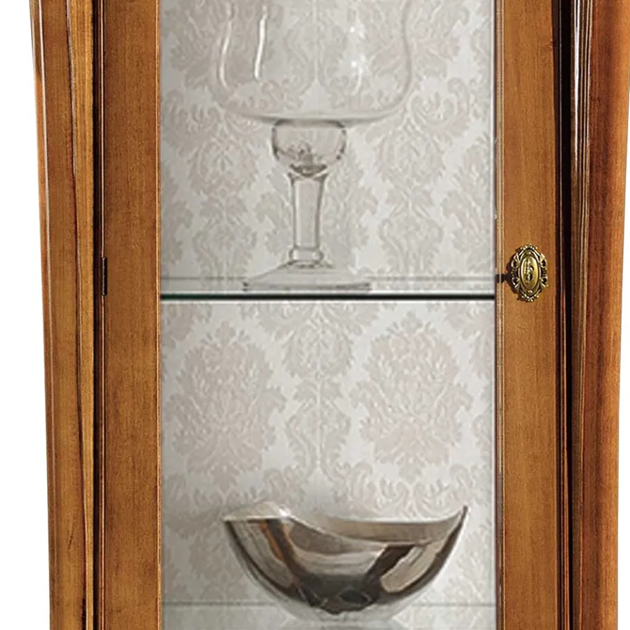 Outlet Wohnen Italienischer Vitrinenschrank in Nussbaum & Gold - Carlenna