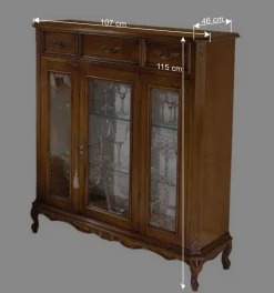 Sale Wohnen Italienischer Vitrinenschrank 107x100x46 cm - Carlenna II