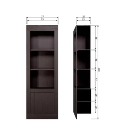 New Wohnen Japandi Regal mit drei Fächern und Tür - Bocca
