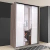 Outlet Wohnen Jugendzimmer Kleiderschrank mit Spiegel & Glas Weiß - Empresian