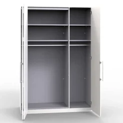 Outlet Wohnen Jugendzimmer Kleiderschrank mit Spiegel & Glas Weiß - Empresian