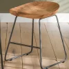 Hot Wohnen Küchenhocker mit Holzsitz & Bügelgestell - Ise (2er Set)