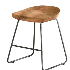Hot Wohnen Küchenhocker mit Holzsitz & Bügelgestell - Ise (2er Set)