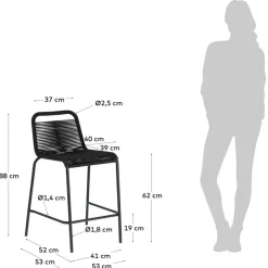Outlet Wohnen Küchenstühle mit 62 cm Sitzhöhe - Mag (4er Set)