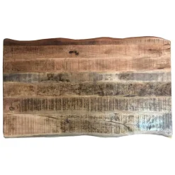 Hot Wohnen Küchentisch mit Naturkante Holzplatte Mango - Amdona
