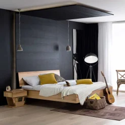 New Wohnen Kernbuche Bett Josue in Schwebe-Optik