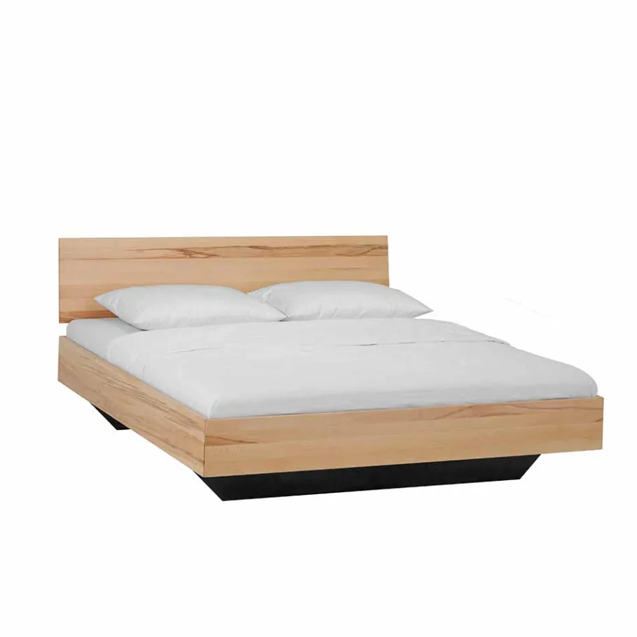 New Wohnen Kernbuche Bett Josue in Schwebe-Optik