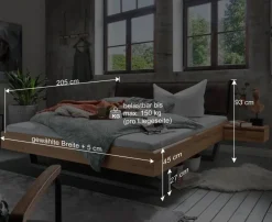 Best Wohnen Kernbuche Bett mit Bügelgestell - Eudrinia