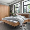 Discount Wohnen Kernbuche Bett mit Metall Kufen - Eudrinia I