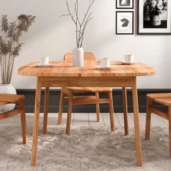 Discount Wohnen Kernbuche Esszimmertisch mit 90 cm Tiefe - Lana