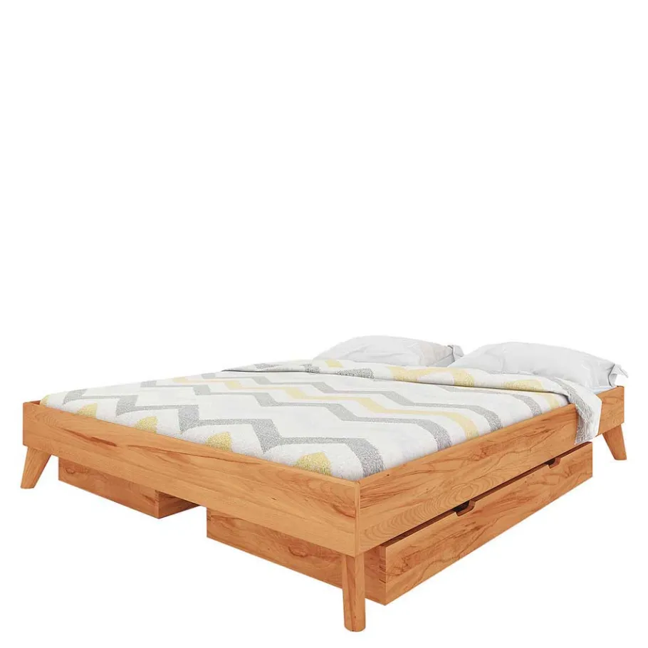 Best Wohnen Kernbuche Holzbett ohne Kopfteil - Junola V