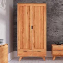 Outlet Wohnen Kernbuche Kleiderschrank mit 2 Türen - Junola