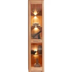 New Wohnen Kernbuche Vitrine mit einer Tür - Amyonta