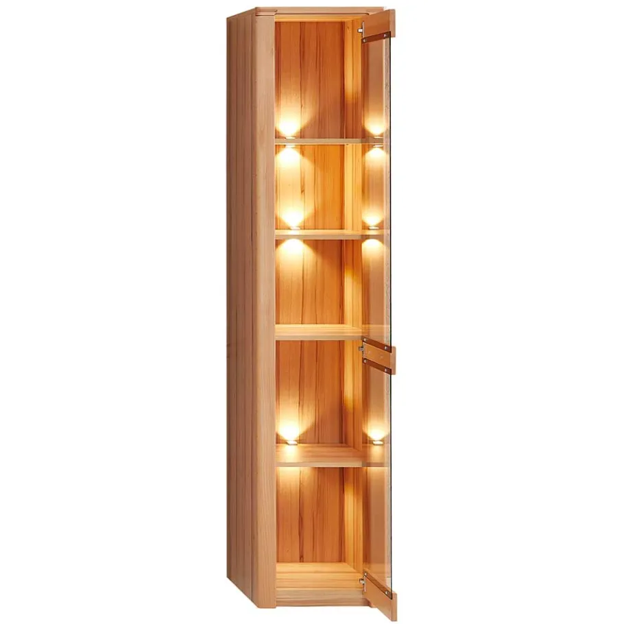 New Wohnen Kernbuche Vitrine mit einer Tür - Amyonta