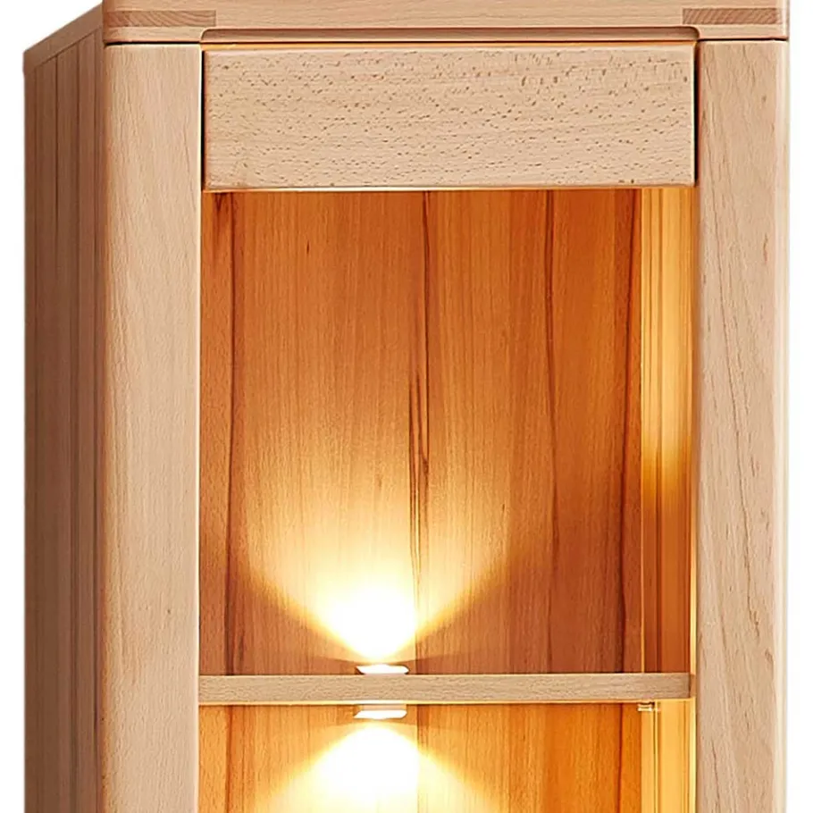 New Wohnen Kernbuche Vitrine mit einer Tür - Amyonta