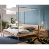 Hot Wohnen Kernesche Himmelbett mit Metall Weiß - Bahos