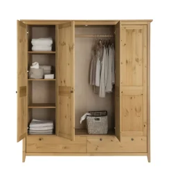 Discount Wohnen Kiefer Kleiderschrank geölt & gebeizt - Zatira