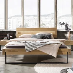 Sale Wohnen Kiefernholz Balkenbett mit LED Licht - Antina