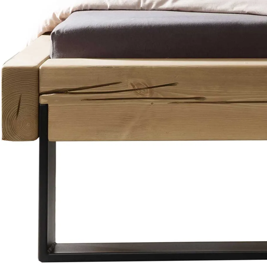 Sale Wohnen Kiefernholz Balkenbett mit LED Licht - Antina