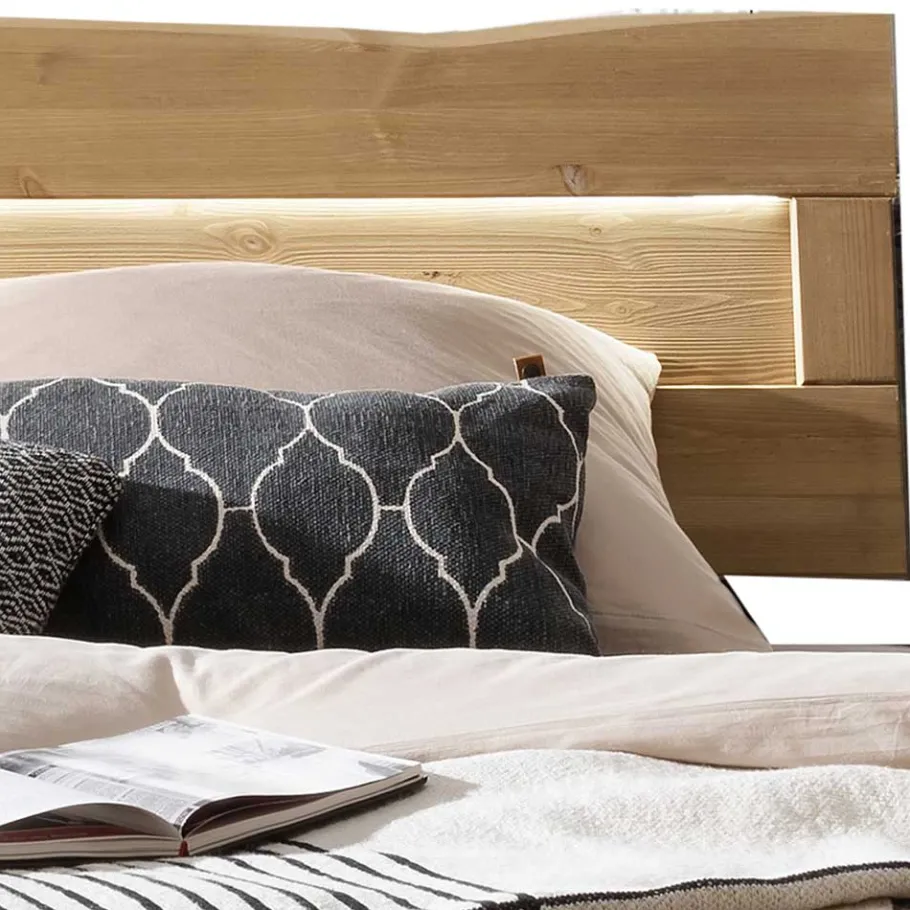 Sale Wohnen Kiefernholz Balkenbett mit LED Licht - Antina