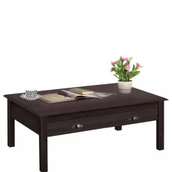 New Wohnen Kiefernholz Couchtisch in Wenge lackiert - Boju