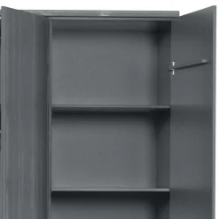 Wohnen Kiefernholz Kleiderschrank in Dunkelgrau - Isnos