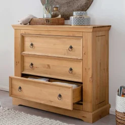 Online Wohnen Kiefernholz Landhaus Kommode mit 42cm Tiefe - Voeca