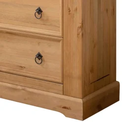 Online Wohnen Kiefernholz Landhaus Kommode mit 42cm Tiefe - Voeca