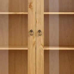 New Wohnen Kiefernholz Vitrine gebeizt und geölt - Goro