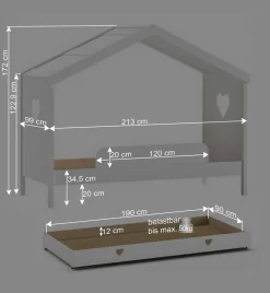 Best Wohnen Kinder Hausbett in Weiß - Grandory