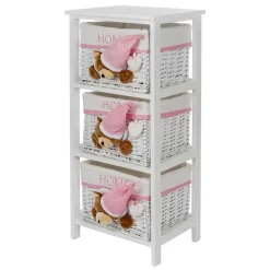 Outlet Wohnen Kinder Regal mit Teddybären - 3 Körbe - Lora