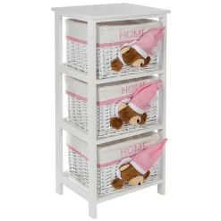 Outlet Wohnen Kinder Regal mit Teddybären - 3 Körbe - Lora