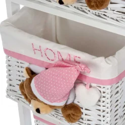 Outlet Wohnen Kinder Regal mit Teddybären - 3 Körbe - Lora