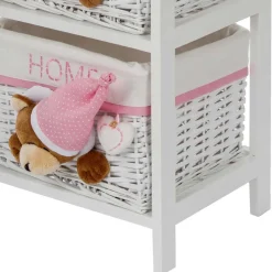 Outlet Wohnen Kinder Regal mit Teddybären - 3 Körbe - Lora