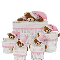 Wohnen Kinderzimmer Körbe mit Plüschbär Kopf - Ucera (fünfteilig)