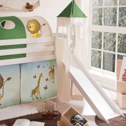 Wohnen Kinderzimmer Safari Hochbett mit Rutsche - Zaruto