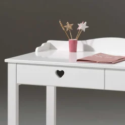 Outlet Wohnen Kinderzimmer Schreibtisch Grandory in Weiß lackiert